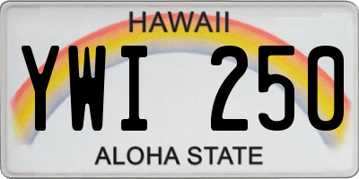 HI license plate YWI250