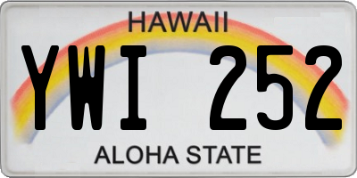 HI license plate YWI252