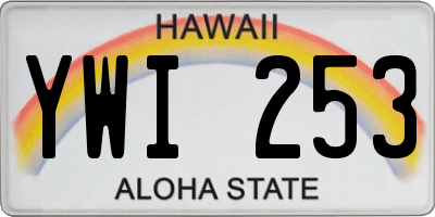 HI license plate YWI253