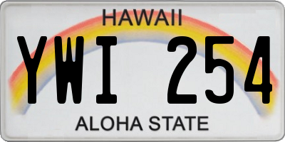 HI license plate YWI254