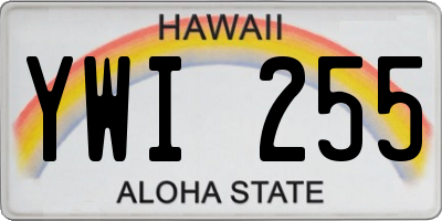 HI license plate YWI255