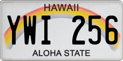 HI license plate YWI256