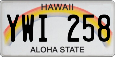 HI license plate YWI258