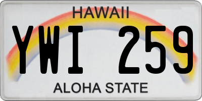 HI license plate YWI259