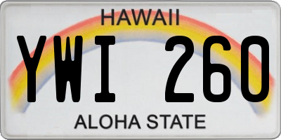 HI license plate YWI260