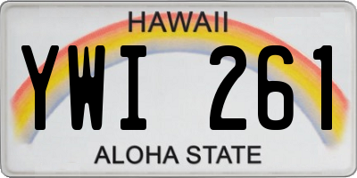 HI license plate YWI261