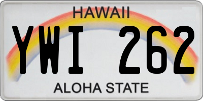 HI license plate YWI262
