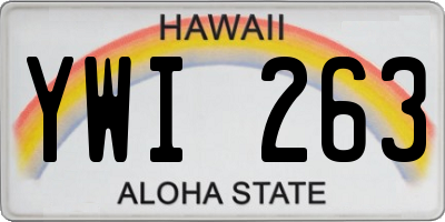 HI license plate YWI263