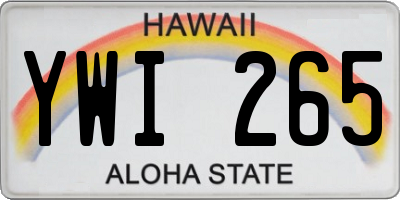HI license plate YWI265