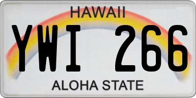 HI license plate YWI266