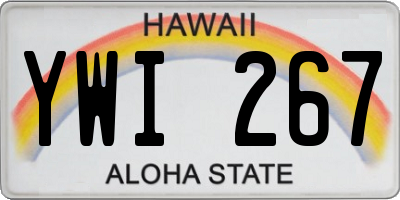 HI license plate YWI267