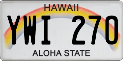 HI license plate YWI270