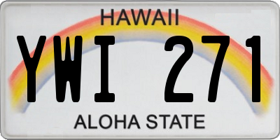 HI license plate YWI271