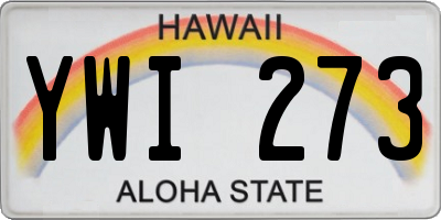 HI license plate YWI273