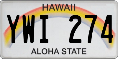 HI license plate YWI274