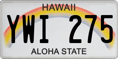 HI license plate YWI275
