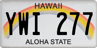 HI license plate YWI277