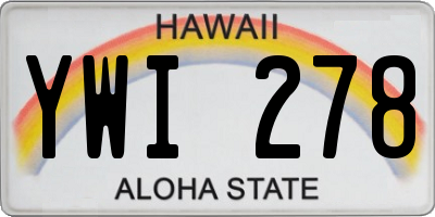 HI license plate YWI278