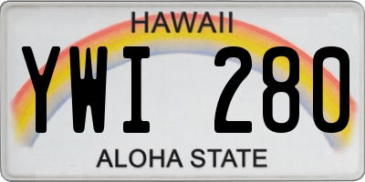 HI license plate YWI280