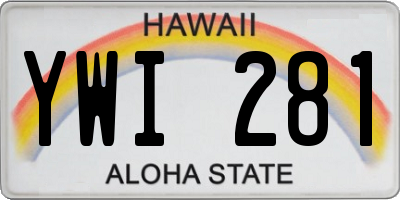 HI license plate YWI281