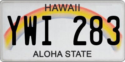 HI license plate YWI283
