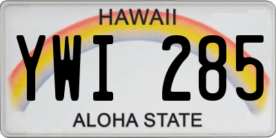 HI license plate YWI285