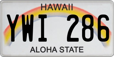 HI license plate YWI286