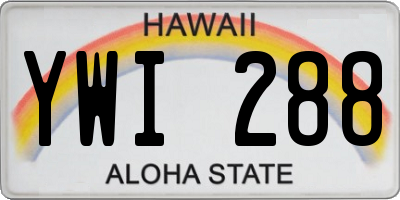 HI license plate YWI288