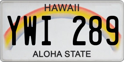HI license plate YWI289
