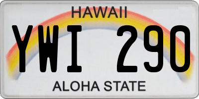 HI license plate YWI290