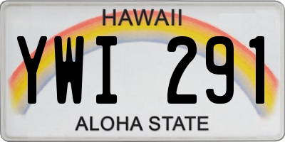 HI license plate YWI291