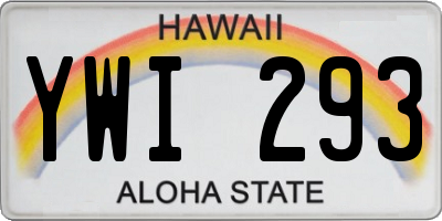 HI license plate YWI293