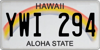 HI license plate YWI294