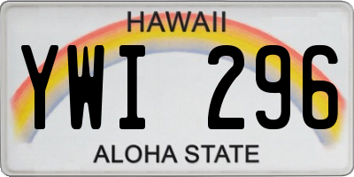 HI license plate YWI296
