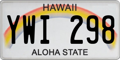 HI license plate YWI298