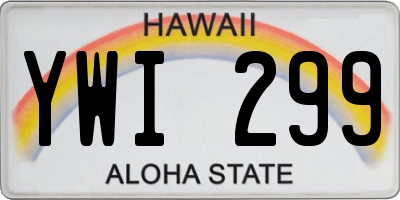 HI license plate YWI299