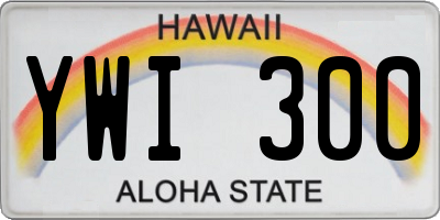 HI license plate YWI300