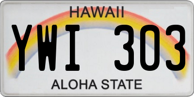 HI license plate YWI303
