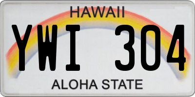 HI license plate YWI304