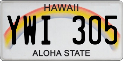 HI license plate YWI305