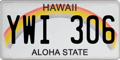 HI license plate YWI306