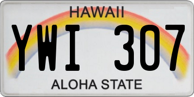 HI license plate YWI307