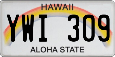 HI license plate YWI309