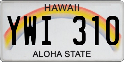 HI license plate YWI310