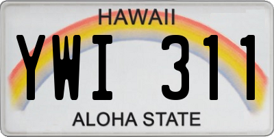 HI license plate YWI311