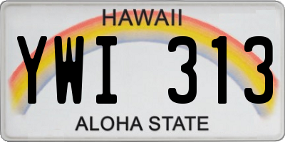 HI license plate YWI313