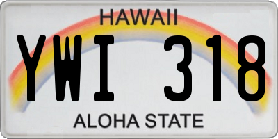 HI license plate YWI318