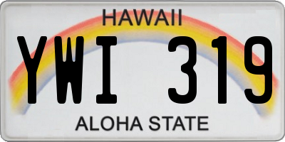 HI license plate YWI319