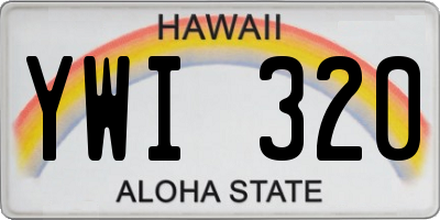 HI license plate YWI320