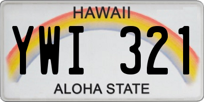 HI license plate YWI321